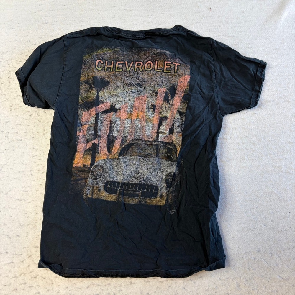 Chemistry Chevrolet Corvette T-Shirt Mens Small Black Graphic Print Short Sleeve